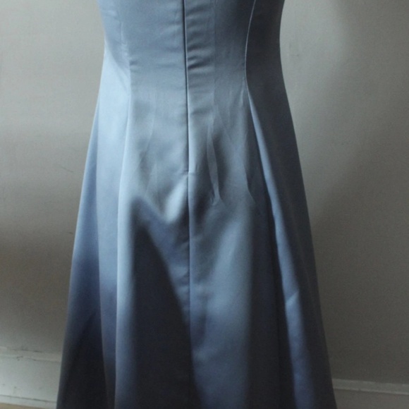 2000's Light Blue Satin Betsey & Adam by Jasmine Princess Line Evening Gown Prom - Picture 4 of 5